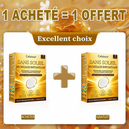 Boutique Officielle | ☀️☀️ Celsiora® Patch Bronzant Instantané Sans Soleil à Micro-Aiguilles 🇫🇷 (Une seule fois par jour) Hâle bronzé visible en 7 jours ✅ Sans UV, sans effet orange, sans traces, sans DHA, sans application salissante.