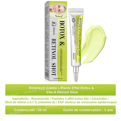 🌿👨‍⚕️💫Fabriqué et expédié depuis la France 🇫🇷 💫Rolimey® Crème Liftante Effet Botox & Vita-A Retinol Shot- Dernier jour de promotion – 70% de réduction