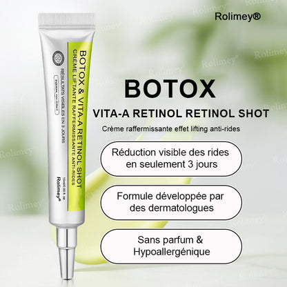 🌿👨‍⚕️💫Fabriqué et expédié depuis la France 🇫🇷 💫Rolimey® Crème Liftante Effet Botox & Vita-A Retinol Shot- Dernier jour de promotion – 70% de réduction