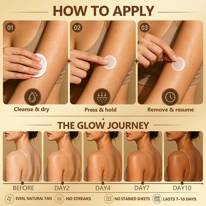 Boutique Officielle | ☀️☀️ Celsiora® Patch Bronzant Instantané Sans Soleil à Micro-Aiguilles 🇫🇷 (Une seule fois par jour) Hâle bronzé visible en 7 jours ✅ Sans UV, sans effet orange, sans traces, sans DHA, sans application salissante.