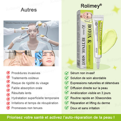 🌿👨‍⚕️💫Fabriqué et expédié depuis la France 🇫🇷 💫Rolimey® Crème Liftante Effet Botox & Vita-A Retinol Shot- Dernier jour de promotion – 70% de réduction
