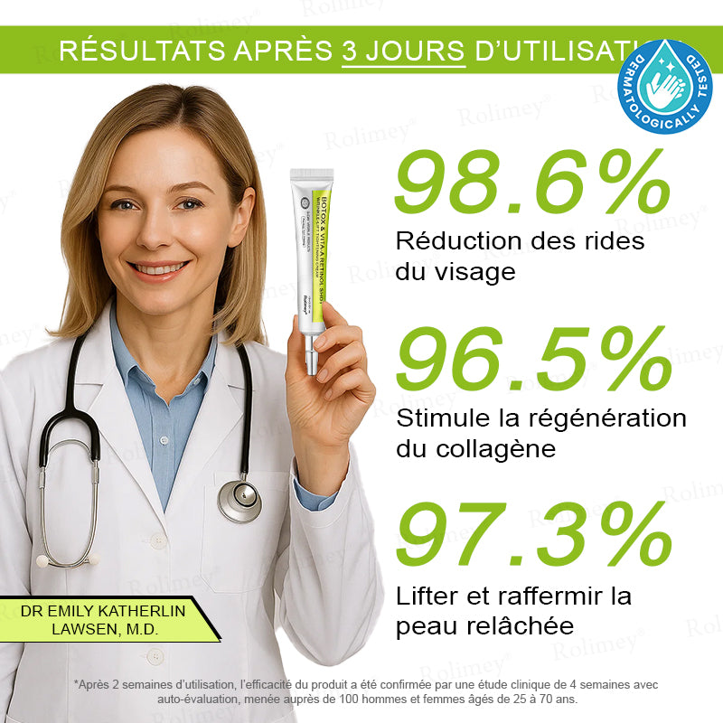 🌿👨‍⚕️💫Fabriqué et expédié depuis la France 🇫🇷 💫Rolimey® Crème Liftante Effet Botox & Vita-A Retinol Shot- Dernier jour de promotion – 70% de réduction